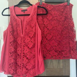 red SANCTUARY skirt set